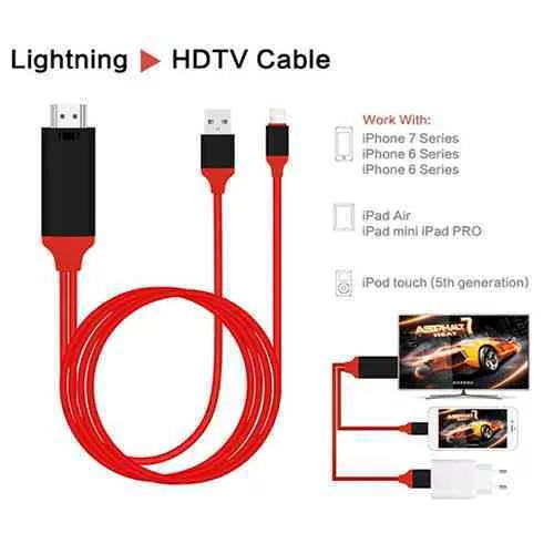 Lightning To HDMI HDTV Cable Digital AV Adapter For iPhone