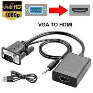 VGA to HDMI Converter Cable with Audio Support 1080P Computer Accessories DEALhub.lk