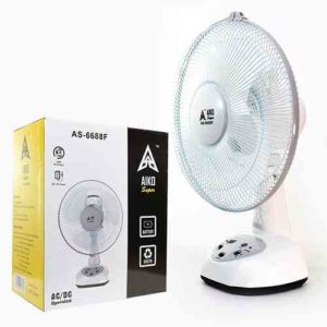 AIKO Rechargeable Fan with Built-in LED Light – AS6688F Home & Lifestyle DEALhub.lk