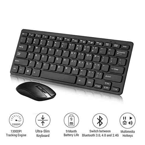 Wireless Slim Keyboard and Mouse 2.4GHZ GKM-901 Computer Accessories DEALhub.lk