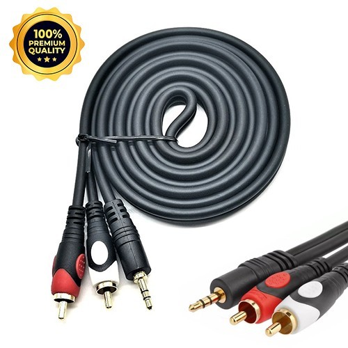 Gold Plated 2 RCA to 3.5mm Audio Cable Sri Lanka@ ido.lk
