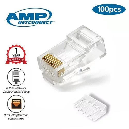 CAT6 Network Cable Connector AMP Tyco RJ45 Network Clip@ ido.lk