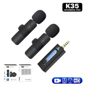 K35 Wireless Dual Clip Microphone Microphone Accessories DEALhub.lk