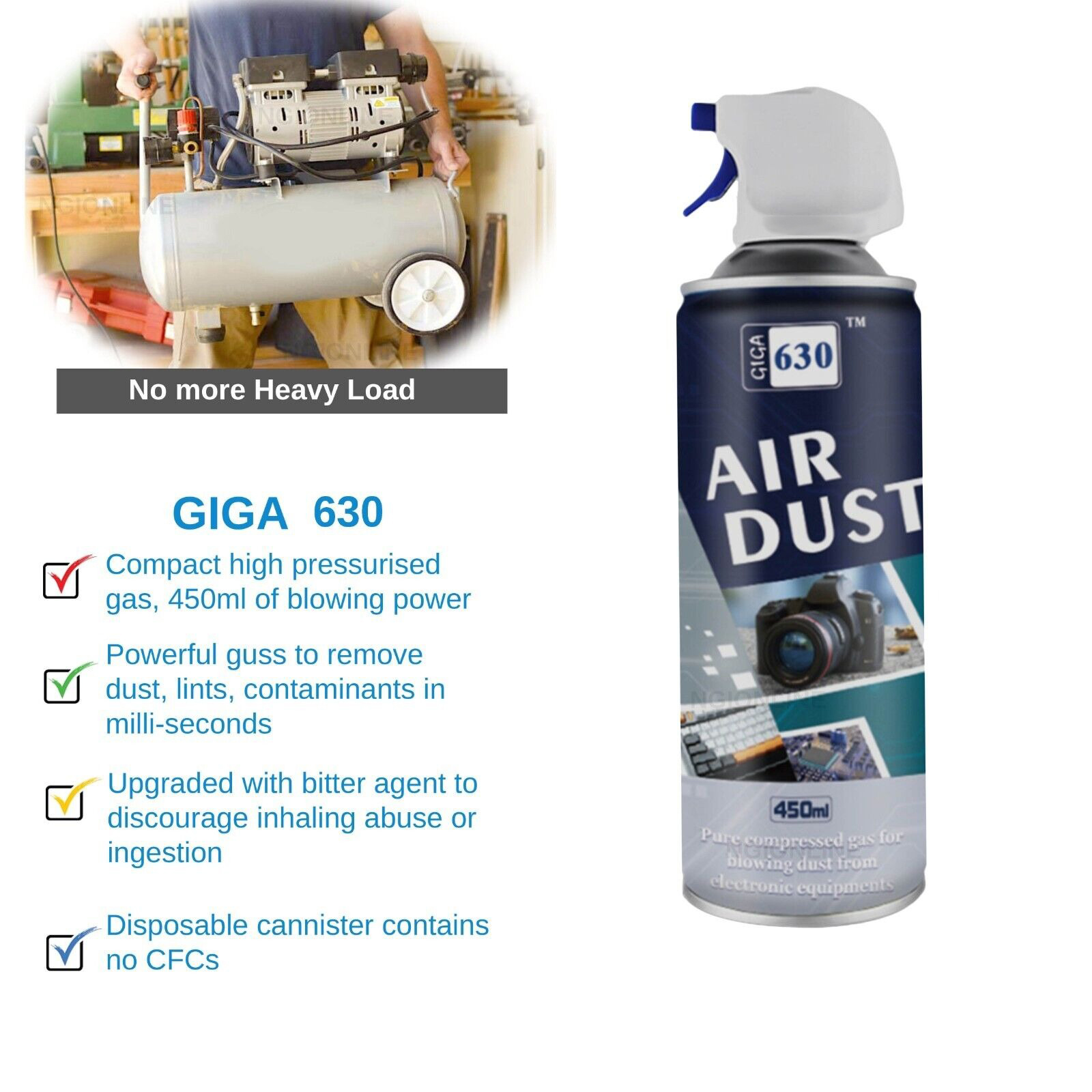 Air Duster GIGA 630 Compressed Gas Dust Remover in Sri Lanka | ido.lk
