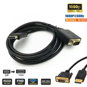 DisplayPort to VGA Cable for Convert DP Male to VGA Male 1.5M@ido.lk